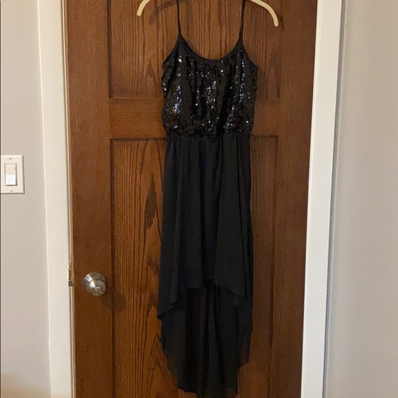 Black Sequin High-Low Dress - Picture 1 of 5